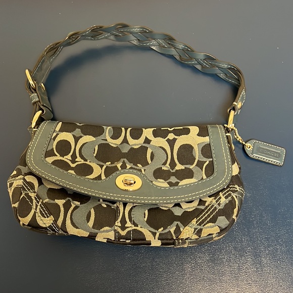 Coach Signature Blue Navy Shoulder Bag - Picture 2 of 10